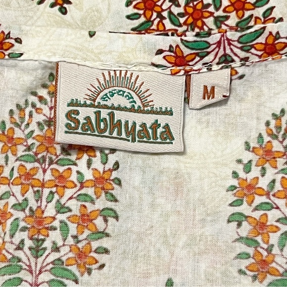 Sabhyata Indian Cream Red Floral Printed Straight Kurta Kurti Tunic Ethnic Dress - Picture 5 of 12